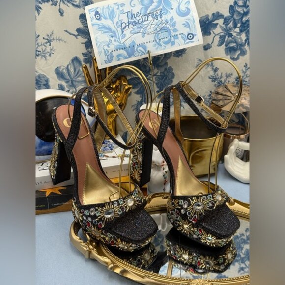 🆕 GB GIANNI BINI 🧿 NWOB Enchant-Ment Bead Embellished Platform Sandals, Sz 7.5 - Picture 4 of 16